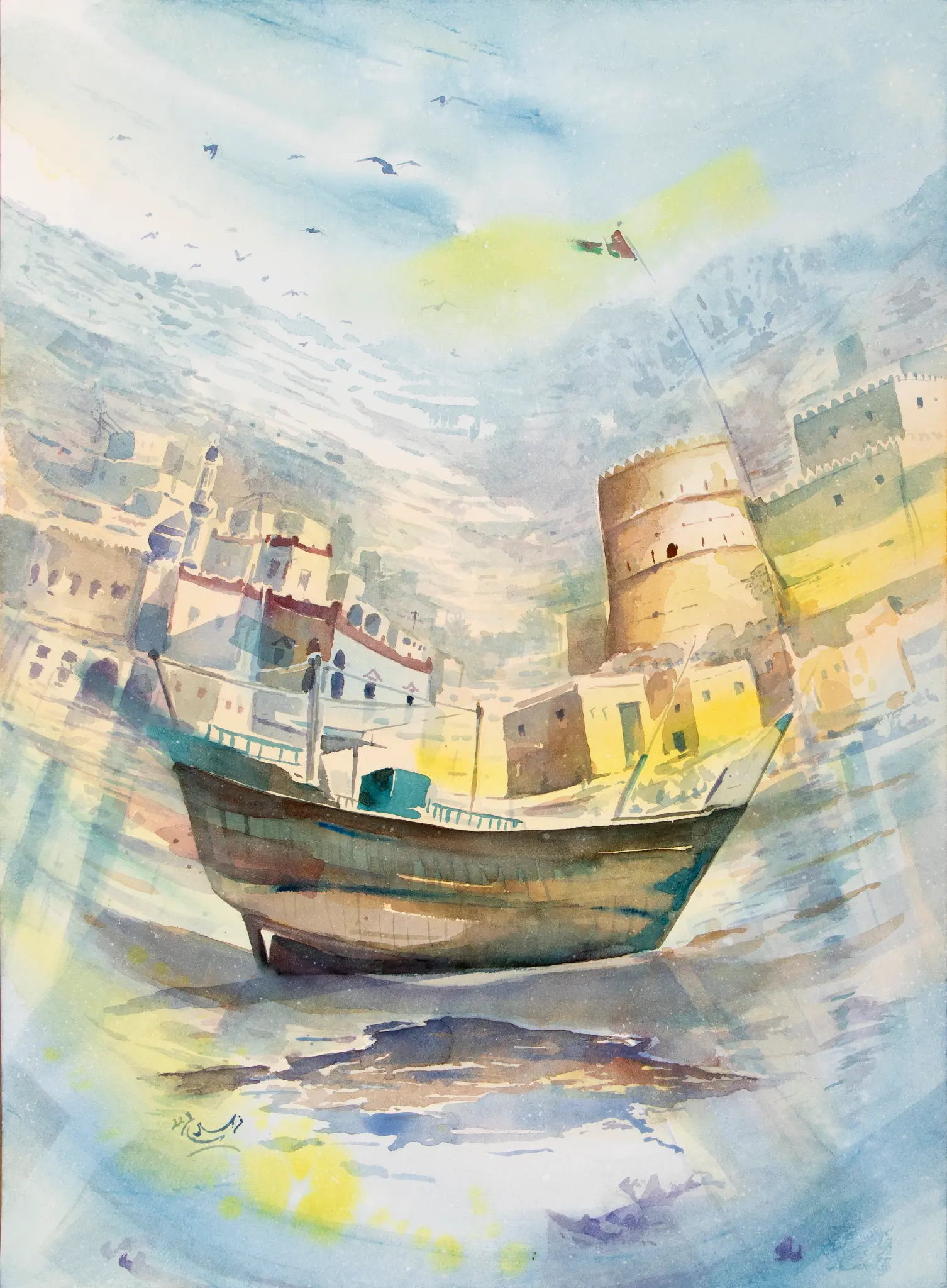 Dhow & Fortress (Print)