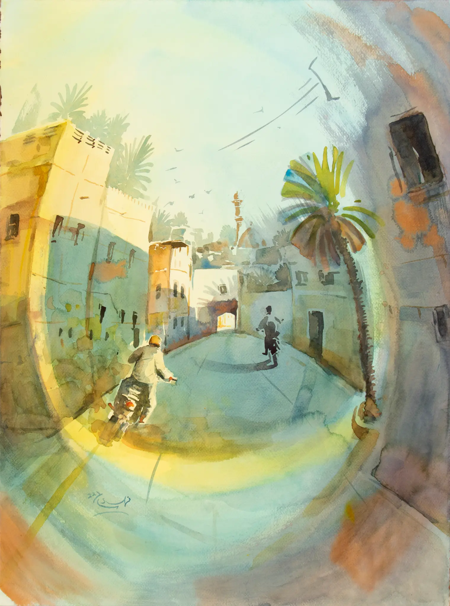 Village Cyclists (Print)